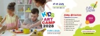 Art Camp Event Banner for Creative Workshops and Exhibitions Facebook Cover Photo template