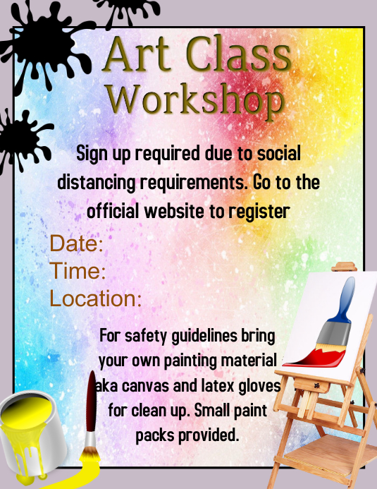 Art Class Flyer Template PosterMyWall