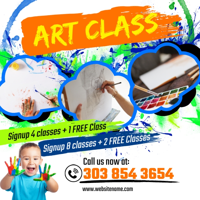 Art Class Promotion Instagram Post Template | PosterMyWall