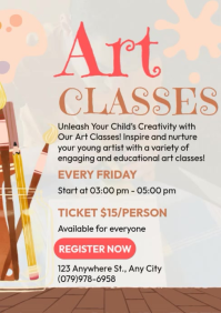 White Art Classes A4 Template
