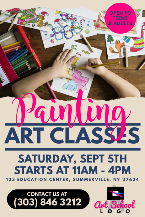 Art Classes Poster Iphosta template