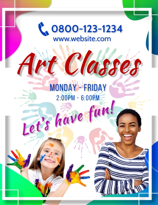 Art classes flyer template | PosterMyWall