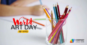 White World Art Day Facebook Shared Image Template