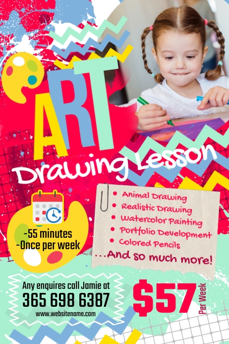 Art Drawing Lessons Poster Template | PosterMyWall