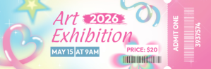 Art Exhibition Ticket Nagłówek wiadomości e-mail template