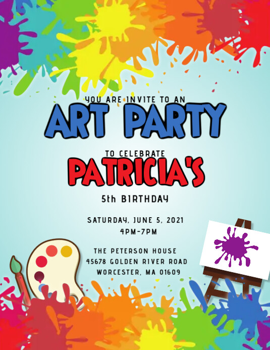 Free Art Party Invitation Templates Free Art Party Invitation Templates