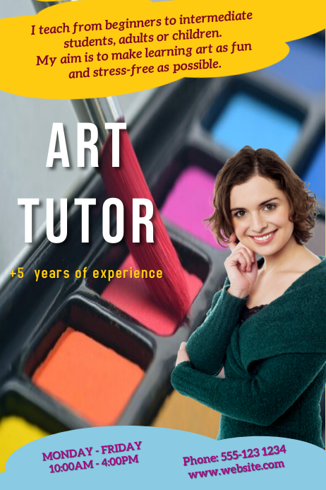 Art tutor flyer Poster template