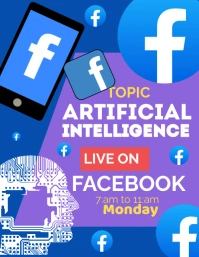 Artificial intelligence A4 template Рекламная листовка (US Letter)