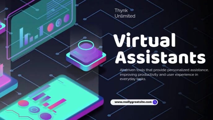 artificial intelligence  AI video  virtual assistant YouTube Thumbnail template