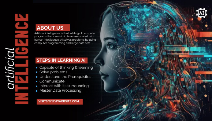 Plantilla de Artificial Intelligence Blog header | PosterMyWall