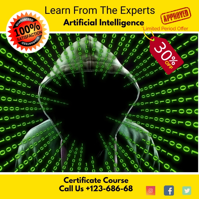 Artificial Intelligence Courses free template | PosterMyWall