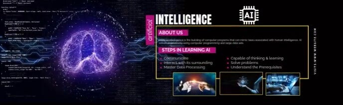 Artificial Intelligence Design Фотография карьерной обложки LinkedIn template