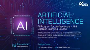 Purple Artificial Intelligence Course Twitter-opslag Template