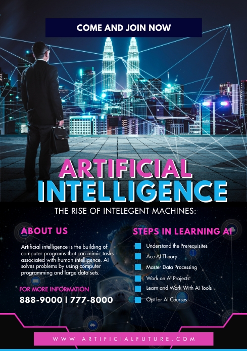 Flyers Ia Modèle Artificial Intelligence Flyer | PosterMyWall
