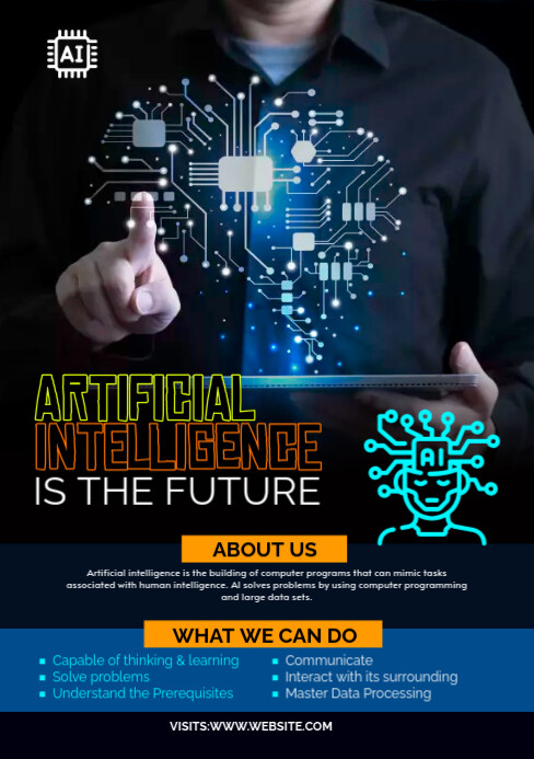 Flyers Ia Modèle Artificial Intelligence Flyer | PosterMyWall