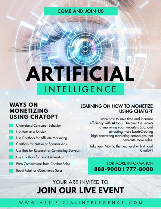 Flyers Ia Artificial Intelligence Flyer Template | PosterMyWall