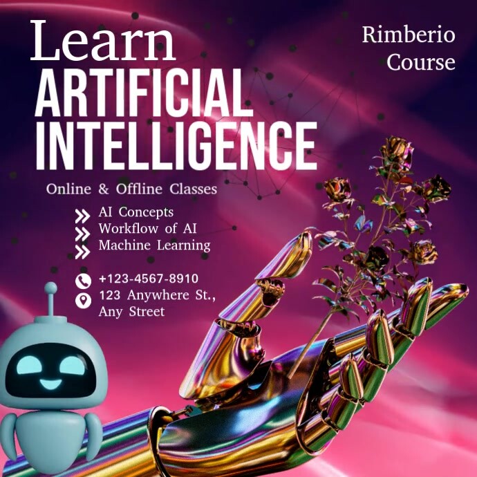 Artificial Intelligence Learn Flyers Instagram Post template