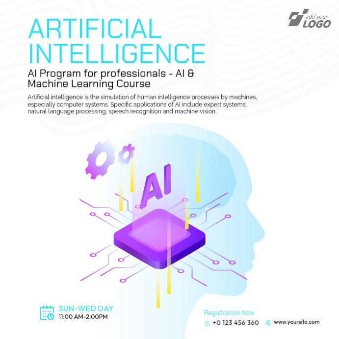 Artificial Intelligence Learning Course Template | PosterMyWall