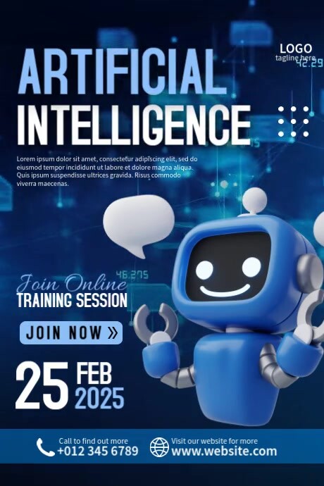 Artificial Intelligence Trading Training Poster template