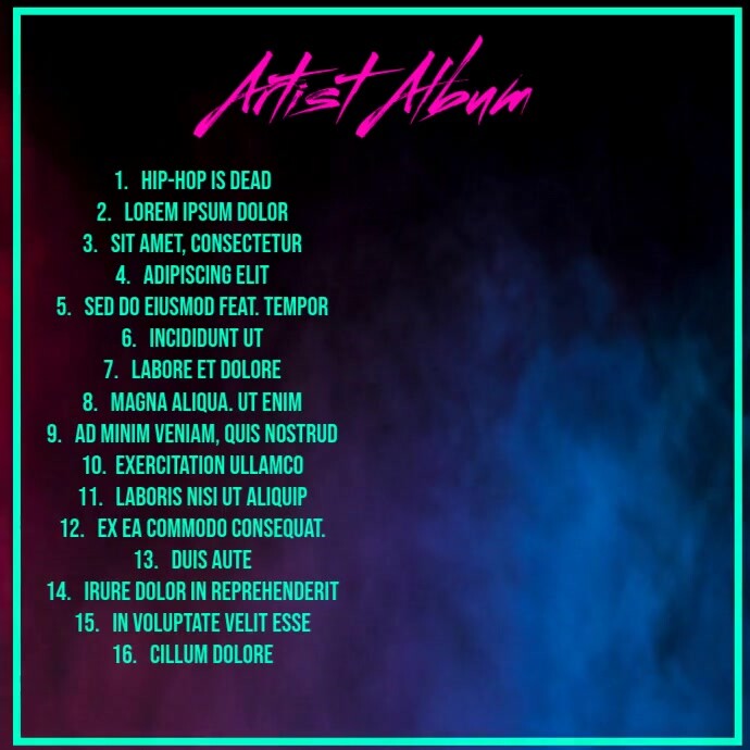 Copy of Artist Album Track List | PosterMyWall
