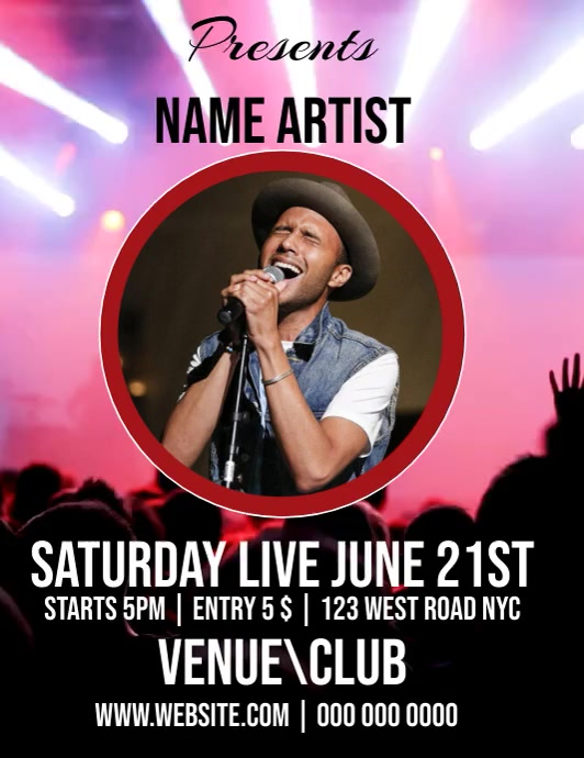 ARTIST PERFORMING performance CONCERT FLYER Template | PosterMyWall