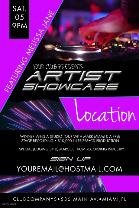 Artist Showcase Event Poster Template | PosterMyWall
