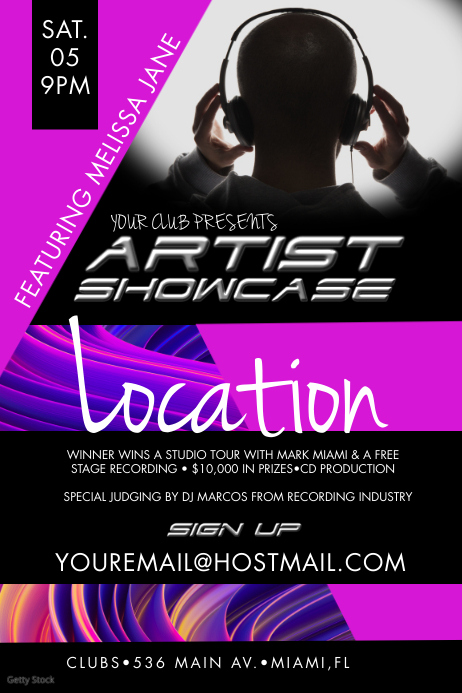 Artist Showcase Event Poster Template | PosterMyWall