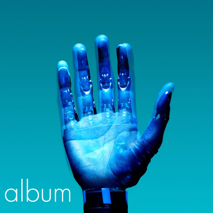Artistic album cover bionic hand template