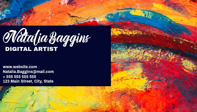 Artistic colorful business card design templa Biglietto da visita template