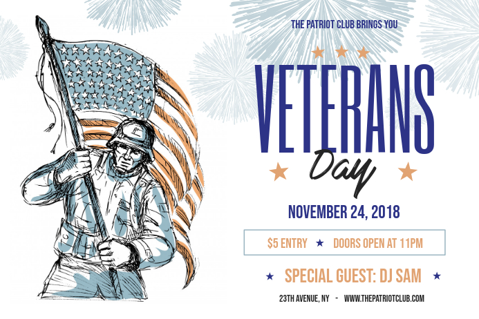 Artistic Veteran's Day Landscape Poster Plakat template