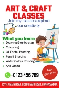 Arts & Craft Classes Poster template