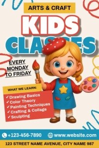 Arts & Craft Kids Class Poster template