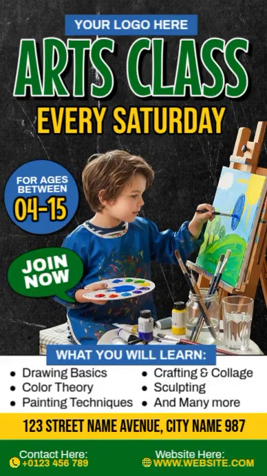 Arts Class Instagram Reel template