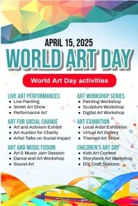White Arts Day Arts Poster Template