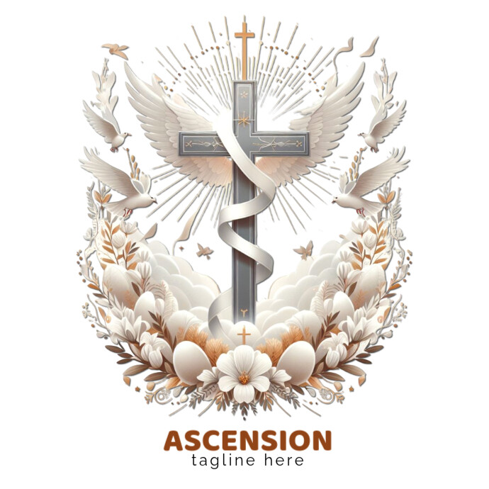 Ascension day artwork logo template