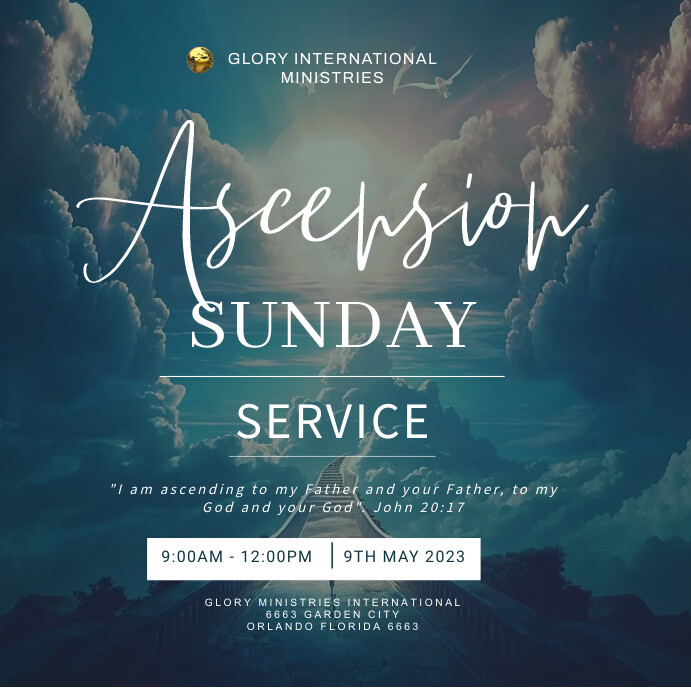 ASCENSION SUNDAY SERVICE Template | PosterMyWall