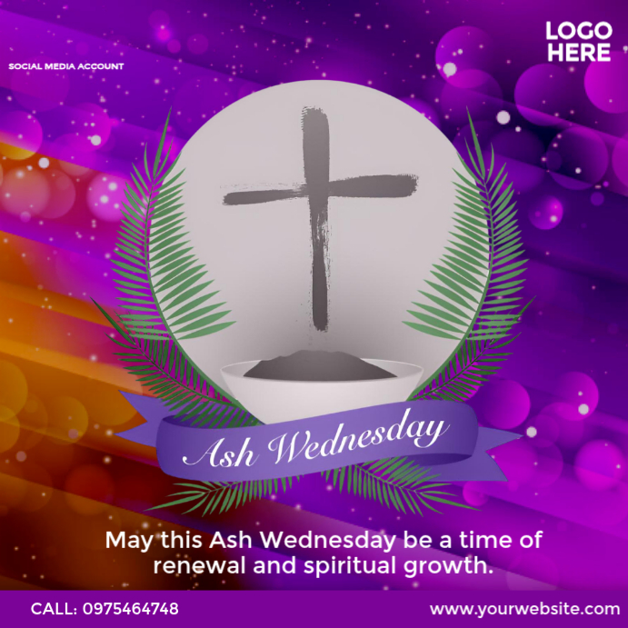 Ash Wednesday Ad Template | PosterMyWall
