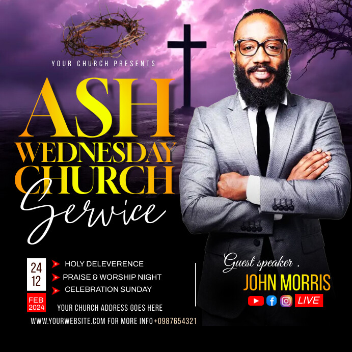 Copy Of Ash Wednesday Church Flyer PosterMyWall copy-of-ash-wednesday-church-flyer-postermywall