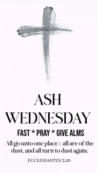 Ash Wednesday day and lent design flyer WhatsApp Status template