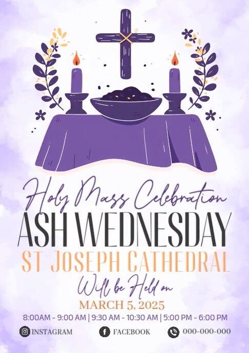 Copy of Ash Wednesday | PosterMyWall