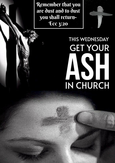 Ash Wednesday A4 template