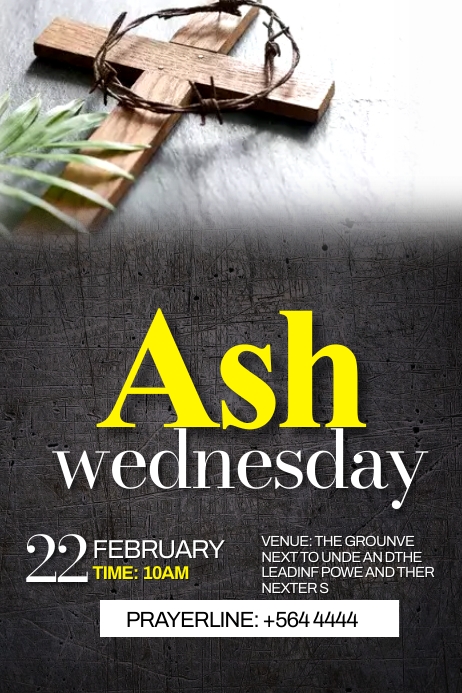 Ash Wednesday Template PosterMyWall