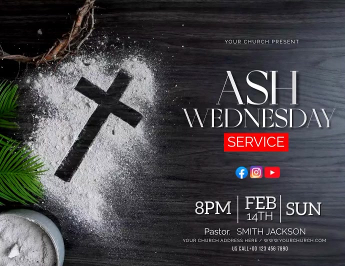 Ash Wednesday Template PosterMyWall