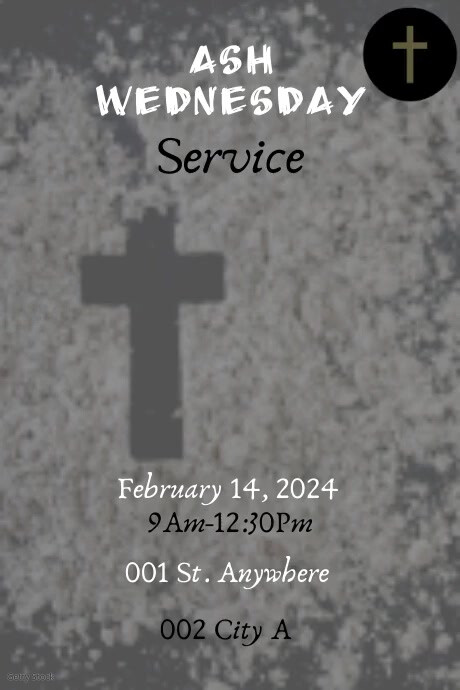 Ash Wednesday Template PosterMyWall