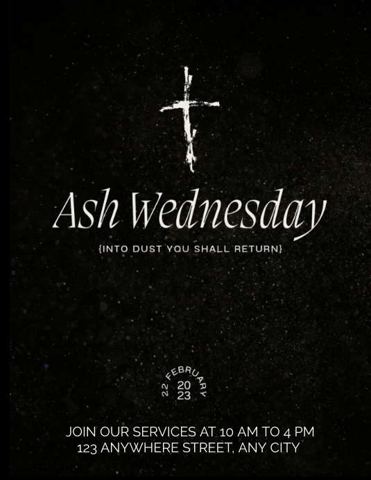 Ash Wednesday Poster Template PosterMyWall