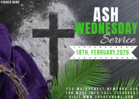 Ash Wednesday poster Postcard template