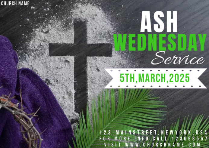 Ash Wednesday Poster Template PosterMyWall