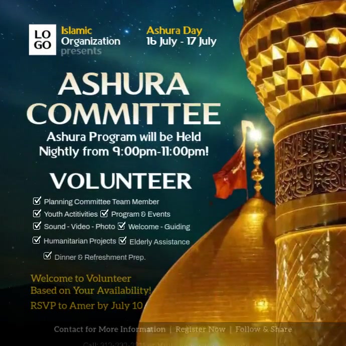 Ashura Program Post Template | PosterMyWall