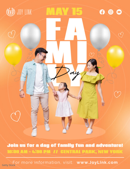 Asian Family Day Celebration Flyer Løbeseddel (US Letter) template