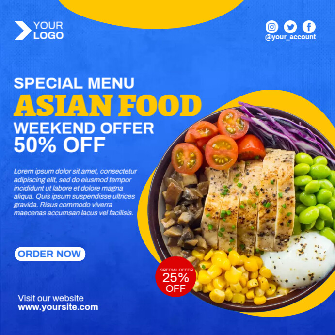 Asian Food Discount Template PosterMyWall